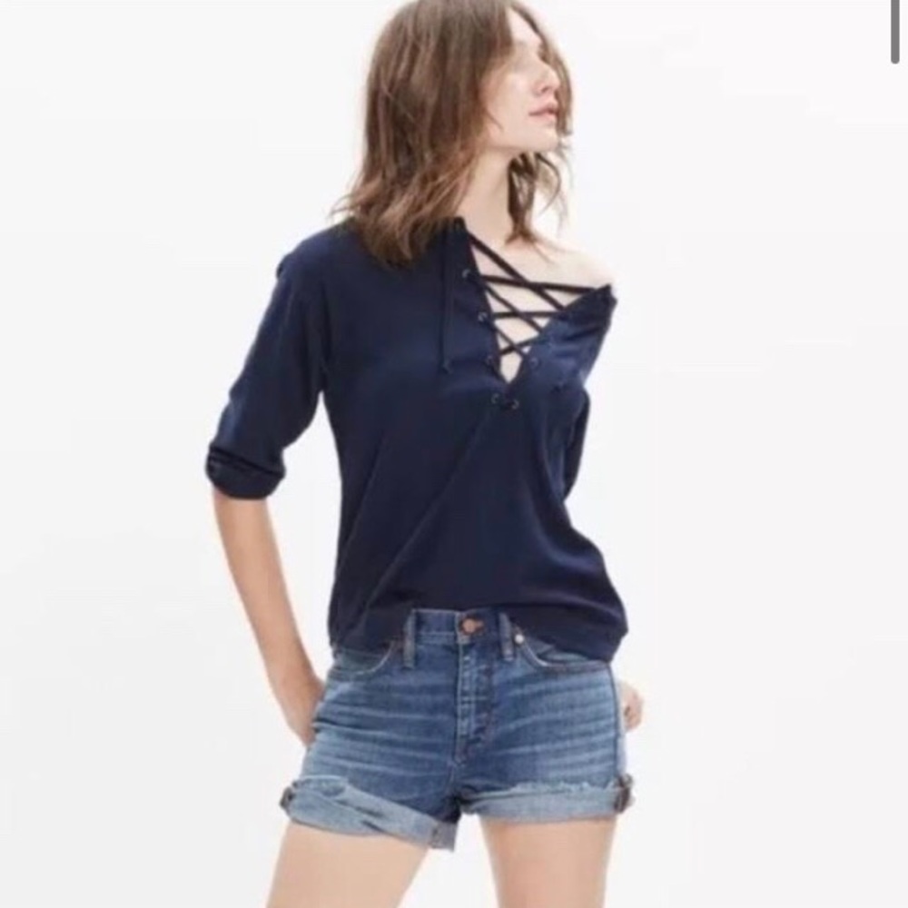 Madewell lace up shirt